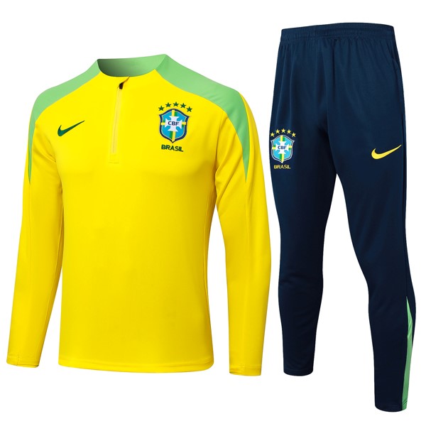 Sudadera De Training Brasil 2024-25 Amarillo Verde 3